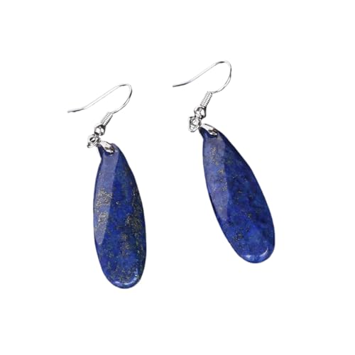 Natürliche Lapislazuli-Tropfenohrringe – Modische Geometrische Form,Natürliche Lapislazuli-Ohrhänger,Atemberaubende Blaue Böhmische,Einfache,Vielseitige Ohrringe Für Frauen Und Mädchen,Party,Blau von UOMSKTY