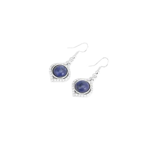 Natürlicher Lapis-Tropfen-Ohrring – Schickes Blaues Cabochon-Design,Baumelnde Ohrringe,Modischer Reiki-Chakra-Türkis-Ohrring Für Frauen,Geburtstagsgeschenk,Blau von UOMSKTY