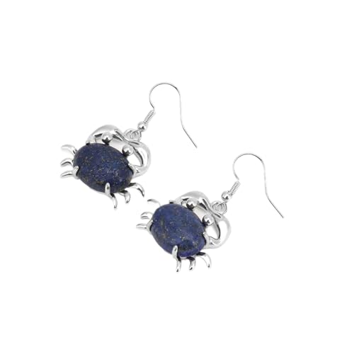 Natürlicher Lapis-Tropfenohrring – Schicke Blaue Krabbenform,Baumelnde Ohrringe,Modischer Lapis-Ohrring In Tier-Ei-Form Für Frauen,Geburtstagsgeschenk,Blau von UOMSKTY