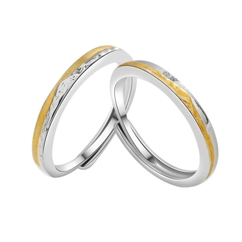 Passende Ringe Für Modische Paare – Trendige, Unregelmäßige Wellen, Verstellbarer Ring, Schmuck, Geometrischer Offener Ring, Charme, Exquisiter Versprechensring, Eheringe Für Verliebte, Männer von UOMSKTY