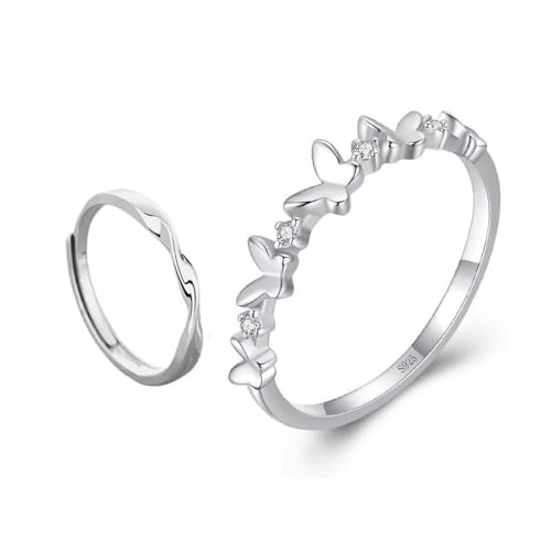 Passende Schmetterlingsringe Für Paare Für Damen Und Herren – Verdrehte Streifen, Geometrisch, Offener Ring, Verstellbare Eheringe, Charme, Schicker Ewigkeits-Versprechensring, Schmuck, Accessoire von UOMSKTY