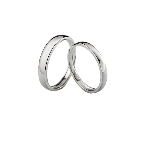 S925 Glänzender Verstellbarer Paarring - Eleganter, Minimalistischer Offener Ring Für Männer Und Frauen, Jubiläumsversprechen, Eheringe, Schmuck, Modische Fingerdekoration, Charm-Trend-Accessoire von UOMSKTY