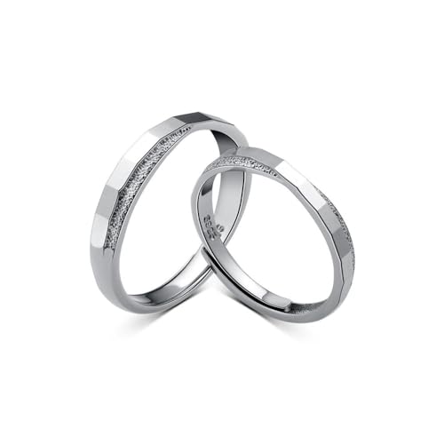 S925 Mattierte Offene Ringe Für Paare - Modischer Ring Mit Rautenkreuz, Geometrisch, Verstellbar, Jahrestag, Eheringe, Charm, Ewigkeit, Ewigkeit, Schmuck, Accessoires, Männer Und Frauen, Geschenk, von UOMSKTY