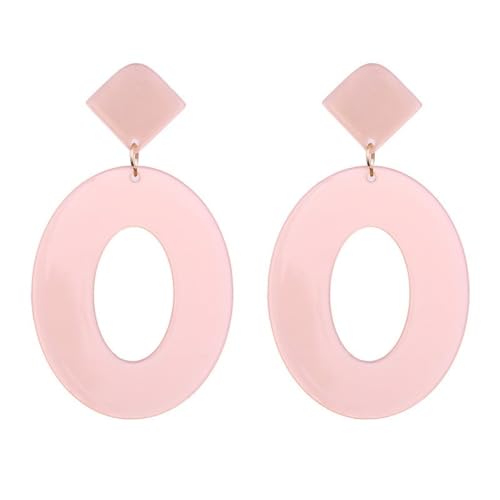 Süße Rosa Acryl-Creolenohrringe Für Damen - Modetrend Der 70Er- Und 80Er-Jahre, Ohrstecker, Lange Geometrische Ohrhänger, Charm-Chic-Schmuck, Festival-Party-Accessoires, Mädchen-Geschenk, Wie Ab von UOMSKTY