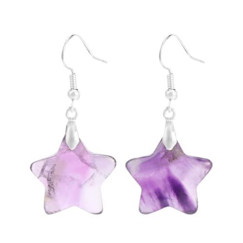 Transparente Amethyst-Tropfenohrringe – Kreatives Stern-Design,Lila Ohrhänger,Trendiger Und Vielseitiger,Eleganter Charm-Damenmode-Schmuck,Lila von UOMSKTY