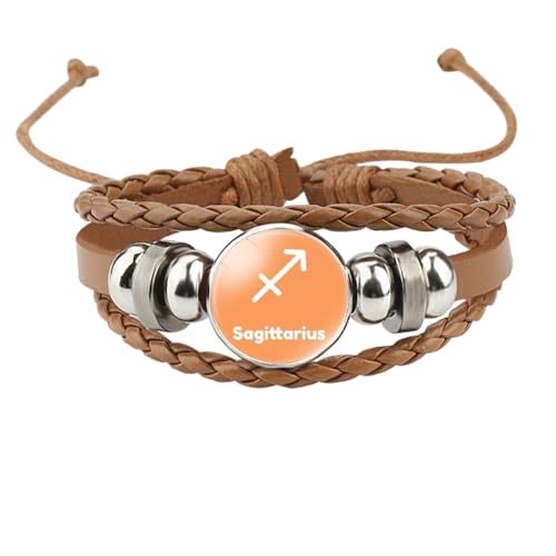 UOMSKTY Schütze 12 Leuchtende Sternzeichen-Armbänder – Zwölf Sternbilder Leuchten Im Dunkeln, Vintage Handgewebtes Perlenarmband, Geburtstagsschmuck, Geschenk Für Frauen Und Mädchen, 26 Cm von UOMSKTY