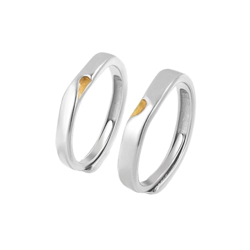 Verstellbare Passende Ringe Für Paare – Kreativer Herzförmiger Offener Ring Für Damen Und Herren, Minimalistische Eheringe, Schicker Charm-Versprechensring, Schmuckzubehör, Geschenk Für Verlieb von UOMSKTY