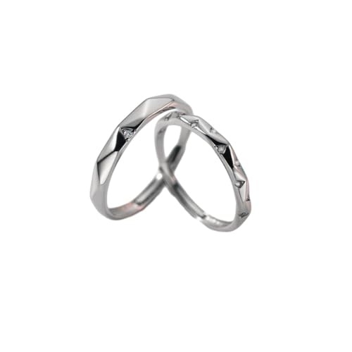 Verstellbare Passende Ringe Für Paare - Offener S925-Ring Mit Geometrischer Facette Für Damen Und Herren, Glänzende Zirkon-Eheringe, Charm-Chic-Ewigkeitsschmuck, Accessoires, Geschenk Für Verlieb von UOMSKTY