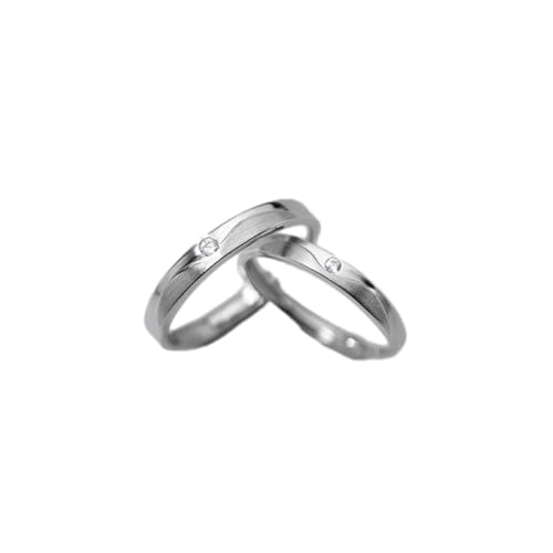 Verstellbare Passende Ringe Für Paare - S925 Gebürsteter, Geometrischer, Gewellter, Offener Ring Für Damen Und Herren, Zirkon-Eheringe, Charm-Chic-Ewigkeitsschmuck, Accessoires, Geschenk Für Verl von UOMSKTY