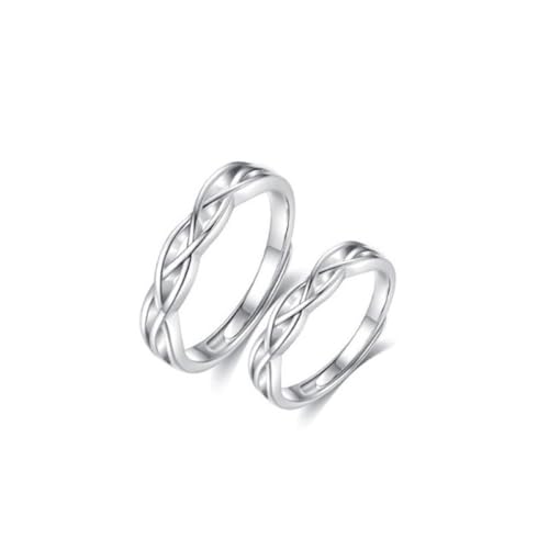 Verstellbare Passende Ringe Für Paare - S925 Hohler Twist-Geflecht-Offener Ring Für Damen Und Herren, Geometrische Eheringe, Charme, Schicker Ewigkeitsschmuck, Accessoires, Geschenk Für Verliebte, von UOMSKTY