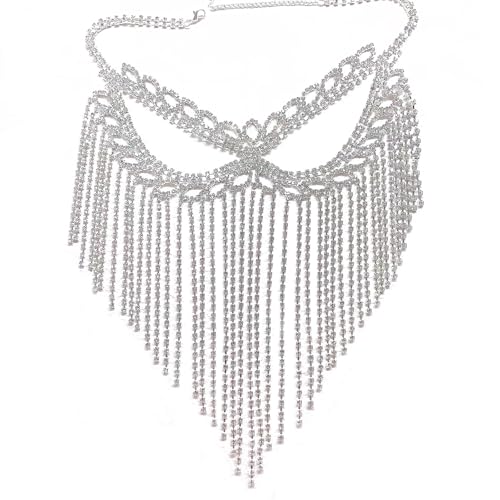 UOSIA Kristall Strass Lange Fringe Maskerade Maske Kette Cosplay Schleier Kopfbekleidung Maske Kette Kostüme Zubehör von UOSIA