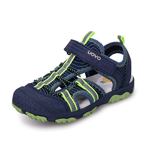 UOVO Jungen Sandalen Trekking Wandern Kinder Sandalen Outdoor Geschlossene Zehe Sandalen Sportliche Sommerschuhe Blau 23 von UOVO