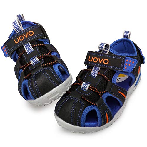 UOVO Jungen Sandalen Trekking Wandern Kinder Sandalen Outdoor Geschlossene Zehe Sandalen Sportliche Sommerschuhe Blau 24 von UOVO