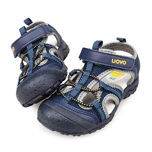 UOVO Jungen Sandalen Trekking Wandern Kinder Sandalen Outdoor Geschlossene Zehe Sandalen Sportliche Sommerschuhe Blau 24 von UOVO