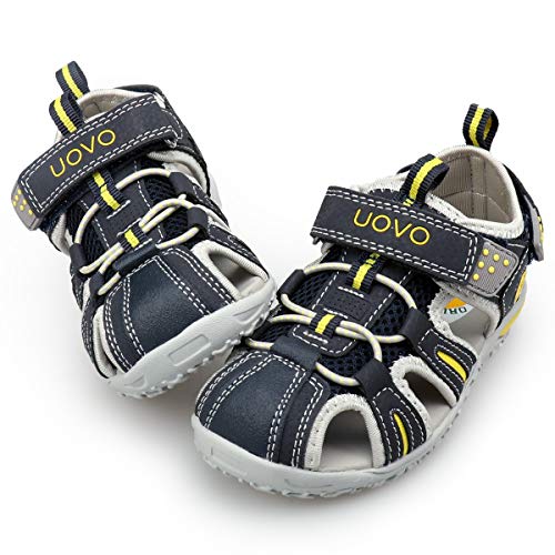 UOVO Jungen Sandalen Trekking Wandern Kinder Sandalen Outdoor Geschlossene Zehe Sandalen Sportliche Sommerschuhe Blau 25 von UOVO