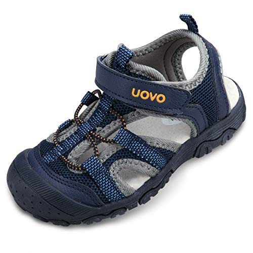 Jungen Sandalen Trekking Wandern Kinder Sandalen Sommerschuhe Outdoor Geschlossene Zehe Sandalen Sportliche Blau 25 von UOVO