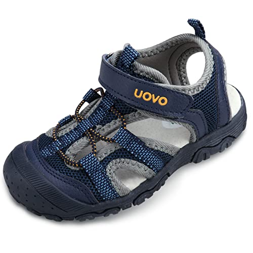 UOVO Jungen Sandalen Kinder Sandalen Trekking Wandersandalen Geschlossene Zehen Athletic Sommerschuhe für Strand Größe 41-38 UK, Blau - marineblau - Größe: 17 EU von UOVO