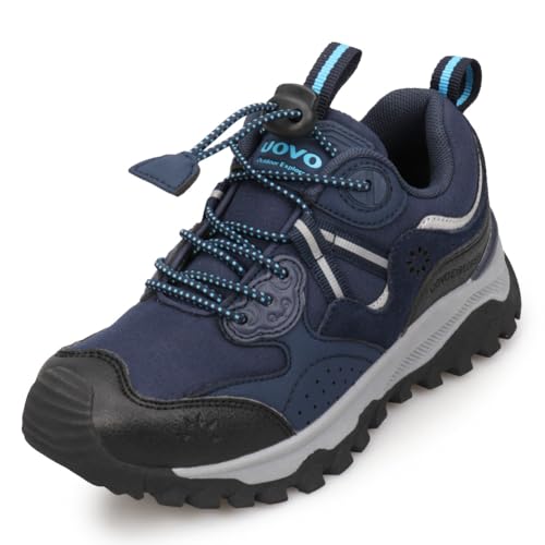 UOVO Jungen Schuhe rutschfeste Wanderschuhe Atmungsaktive Low-Top Turnschuhe Straße Trail Running Schuhe Blau Größe 35 von UOVO