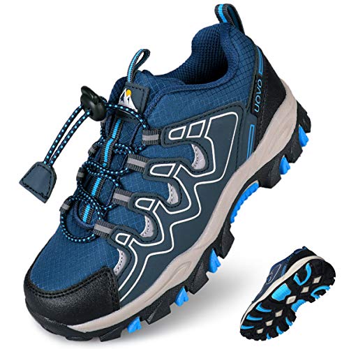 UOVO Turnschuhe Jungen Wanderschuhe Sneakers Kinder Trekking Schuhe Outdoor Sportschuhe Laufschuhe Blau 35 von UOVO