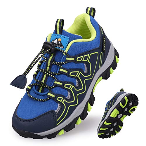UOVO Turnschuhe Jungen Wanderschuhe Sneakers Kinder Trekking Schuhe Outdoor Sportschuhe Laufschuhe Blau 33 von UOVO