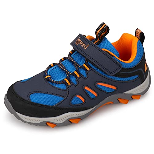 UOVO Turnschuhe Jungen Wanderschuhe Sneakers Kinder Trekking Schuhe Outdoor Sportschuhe Laufschuhe Blau Orange Gr.38 von UOVO