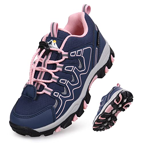 UOVO Turnschuhe Mädchen Wanderschuhe Sneakers Kinder Trekking Schuhe Outdoor Sportschuhe Laufschuhe Blaupink Gr.31 von UOVO