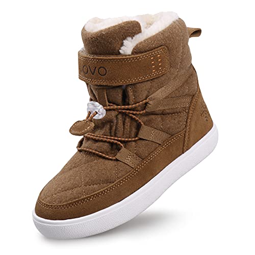 UOVO Winterstiefel Jungen Warme Gefütterte Winterschuhe Mädchen Mid Schneestiefel Weiche Outdoor Winter Wasserdicht Stiefel Unisex-Kinder Braun 29 EU von UOVO