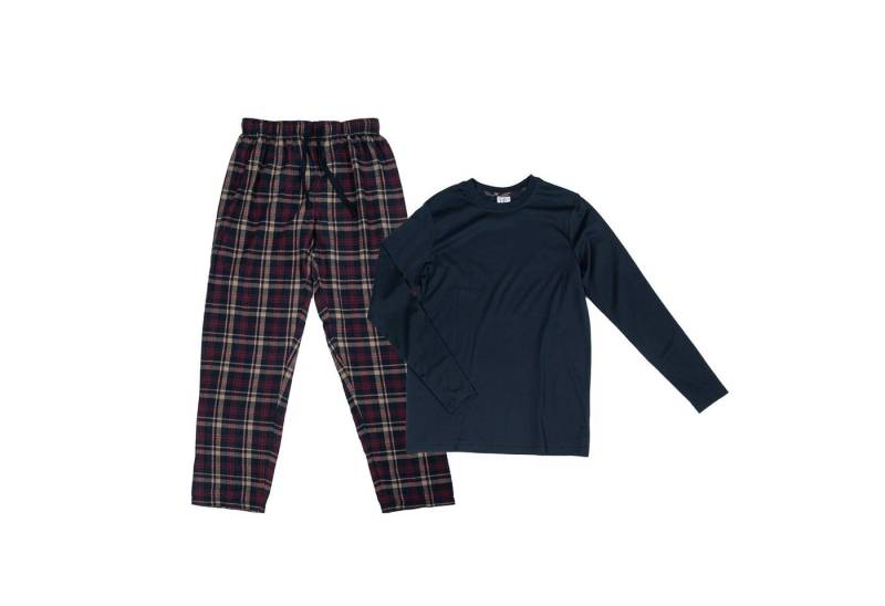 UP2FASHION MEN Pyjama Herren Flanell-Pyjama aus 100% Baumwolle, 2-teiliger Schlafanzug-Set langarm, Set besteht aus Oberteil und Hose von UP2FASHION MEN