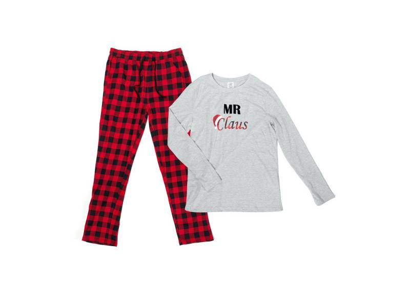 UP2FASHION MEN Pyjama Herren Flanell-Pyjama aus 100% Baumwolle, 2-teiliger Schlafanzug-Set langarm, Set besteht aus Oberteil und Hose von UP2FASHION MEN