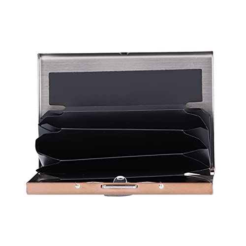 UPALDHOU Blockieren von Kreditkartenhalter Edelstahlkarten -Brieftasche für Männer und Frauen, Sichere Business Case mit 6 Slots, Ideal für das Geben (Edelstahl -Kartenbeutel 6 Karte Roségold) von UPALDHOU