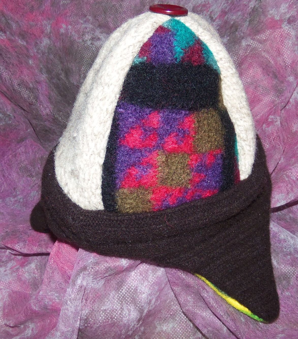 Gefilzte Wollfleece Wintermütze Mit Ohrenklappen | 6-24 Monate von UPCYCLEDWOOLENS