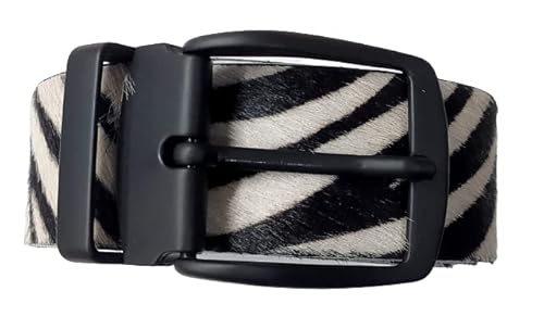 UPGRADE 3STYLE Pferdegürtel aus echtem Leder, ohne Schrauben kürzbar, Verpackung aus Öko-Karton und Baumwollbeutel Made in Italy., Zebra schwarz matt 4x130, 4 x 130 von UPGRADE 3STYLE