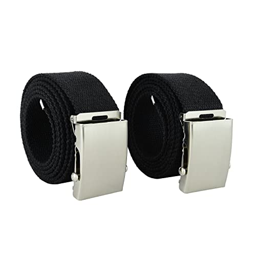 UPGRADE 3STYLE Gürtel mit verschiebbarer Schnalle im Militärstil, Pack2-schwarz, 148 cm von UPGRADE 3STYLE