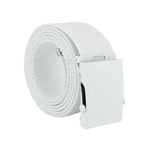 UPGRADE 3STYLE Gürtel mit verschiebbarer Schnalle im Militärstil, Weiß Weiß 2-4 cm, 148 cm von UPGRADE 3STYLE