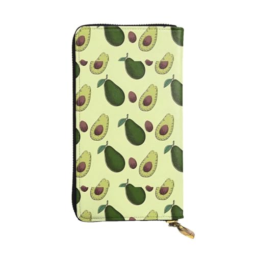 Avocado Fruit Unisex Leder Reißverschluss Geldbörse Kosmetiktasche für Party Reise Urlaub Geschenke, Schwarz , Einheitsgröße von UPIKIT