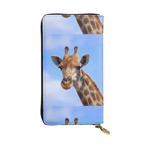 Giraffe Unisex-Geldbörse aus Leder mit Reißverschluss, Kosmetiktasche für Party, Reisen, Urlaub, Geschenke, Schwarz , Einheitsgröße von UPIKIT