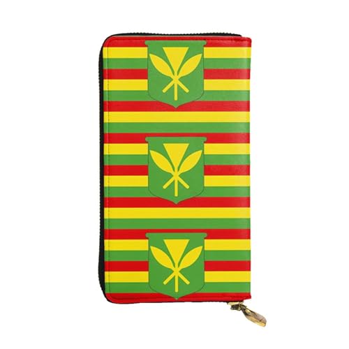 Unisex-Geldbörse mit Hawaii-Flagge, Leder, mit Reißverschluss, Kosmetiktasche für Party, Reisen, Urlaub, Geschenke, Schwarz , Einheitsgröße von UPIKIT