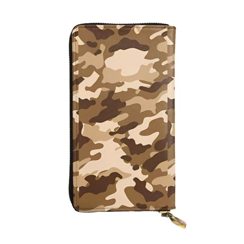 Unisex-Geldbörse mit Reißverschluss, Leder, Camouflage, für Party, Reisen, Urlaub, Geschenk, Braun, Schwarz , Einheitsgröße von UPIKIT