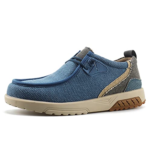 UPIShi Herren Slip On Arch Support Loafers Bequeme Leichte Orthopädische Freizeitschuhe für Plantarfasziitis Walking Canvas Sneakers, Blau, 47 EU von UPIShi