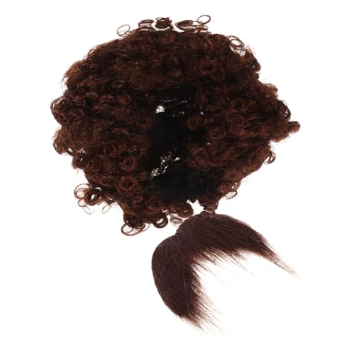 UPKOCH 1satz Piraten-verkleidungset Braune Afro-perücke Mit Passendem Schnurrbart Für Kostümpartys Halloween Und Cosplay Wiederverwendbar Sicheren Materialien Gefertigt von UPKOCH