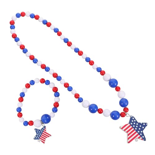 UPKOCH 1 Satz Holzperlen Anhänger für Halskette und Armband Diy Schmuckset für Unabhängigkeitstag Kreative und Stilvolle Accessoires für Besondere Anlässe von UPKOCH