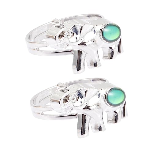 UPKOCH 2stücke Thermochromer Fingerring Cartoon-ring Stimmungsringe Offener Handring Zinklegierung Farbwechselring Finger Ringe von UPKOCH