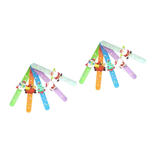 UPKOCH 10 Stk Weihnachtsring weihnachtliche silikonarmbänder Weihnachtsgummiarmbänder armbänder für kinder weihnachtsmotiv santa uhrenarmbänder Weihnachts-Slap- Weihnachtsarmband Elch von UPKOCH