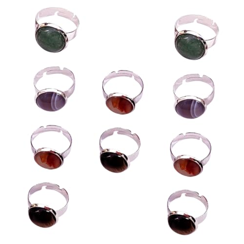UPKOCH 10 Stück Natursteinring Frauen Fingerring Offener Handring Geburtstagsgeschenk Einstellbarer Offener Ring Für Reiz Statement Ring Und Edelsteine Modering Legierungsstein UPKOCH 10 Stück Natursteinring Frauen Fingerring Offener Handring Geburtstagsgeschenk Einstellbarer Offener Ring Für Reiz Statement Ring Und Edelsteine Modering Legierungsstein von UPKOCH