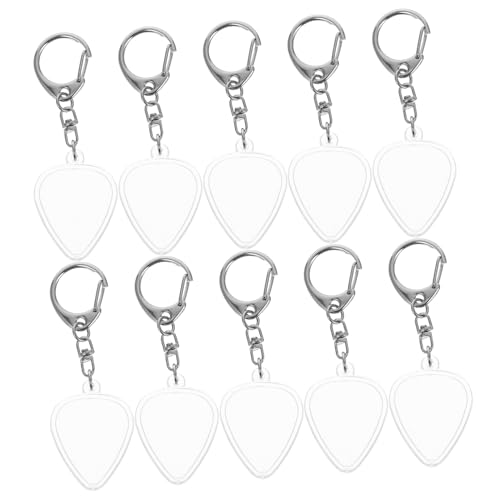 UPKOCH 10 Stück Teiliges Transparentes Gitarren-Plektrum-Organizer mit Schlüsselring Klare Pick-aufbewahrungsbox für Standardgröße Sicherer Halt für Akustische und Elektrische Gitarren von UPKOCH