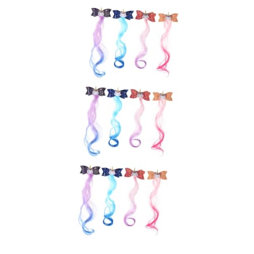 UPKOCH 12 Stk Haarspange Für Kinder Accessoires Für Haare Zubehör Für Babyhaarnadeln Einhorn Haarspange Bunte Perücken Haarverlängerung Haarteil Ausgabekarte Mädchen Kunstleder Kleine von UPKOCH