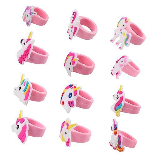 UPKOCH 12St bunte Ringe unicorn party einhornparty Einhornringe Ring für Mädchen Karikatur einstellen Kind von UPKOCH