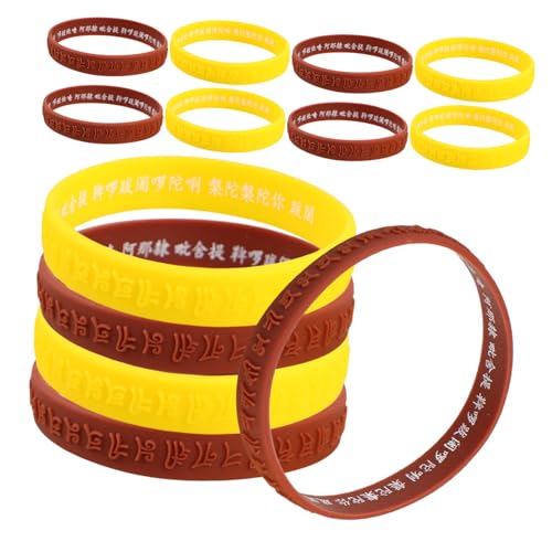 UPKOCH 16stücke Silikonarmbänder Elastisch Mit Sanskrit-muster Für Sport Und Veranstaltungen Als Flexibles Armband in Roter Farbe Für Partygeschenke Und Geburtstagsarmbänder von UPKOCH