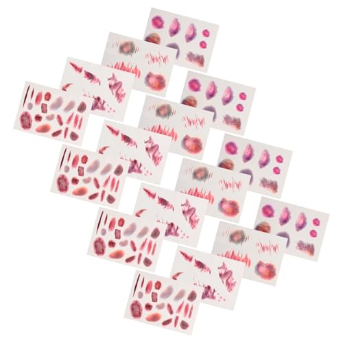 UPKOCH 16blätter Wunden Tattoos Aufkleber Realistische Narben Effekte Für Halloween Temporäre Makeup Narben Zur Verkleidung Und Cosplay Deko Fälschung Für Spaß Und Unterhaltung von UPKOCH