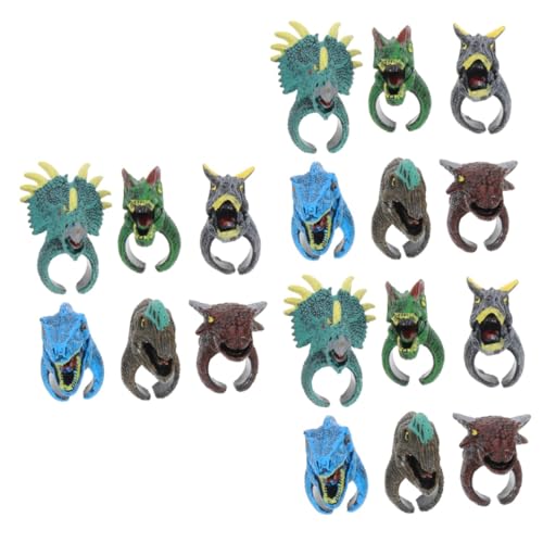 UPKOCH 18 Stk Dinosaurier-ring-spielzeug Tierische Ringe Vintage-punk-ringe Dinosaurierringe Karnevalspreise Zoo-gastgeschenke Osterei-füller Retro-spielzeug Modell Pvc Vögel Kind von UPKOCH